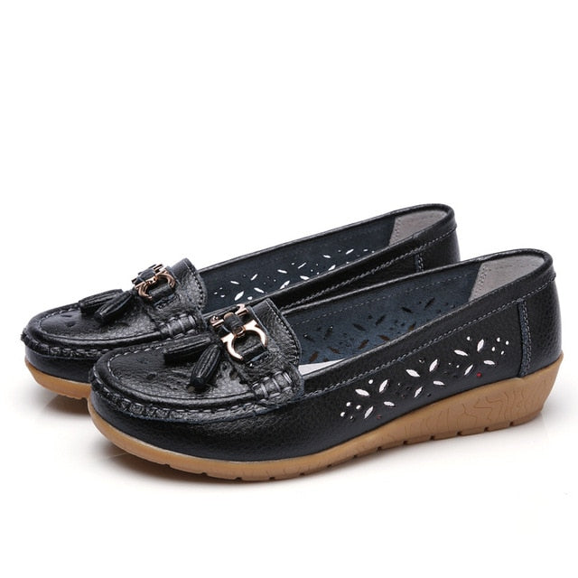 Women's flat Genuine Leather Shoes