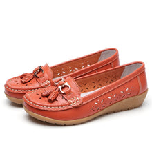 Load image into Gallery viewer, Women's flat Genuine Leather Shoes