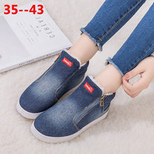 Load image into Gallery viewer, Woman Boots Platform Winter Warm Fur Snow Boots Wedge 2019 Faux Suede Leather Snowboots Zipper Ankle Boots Winter Shoes